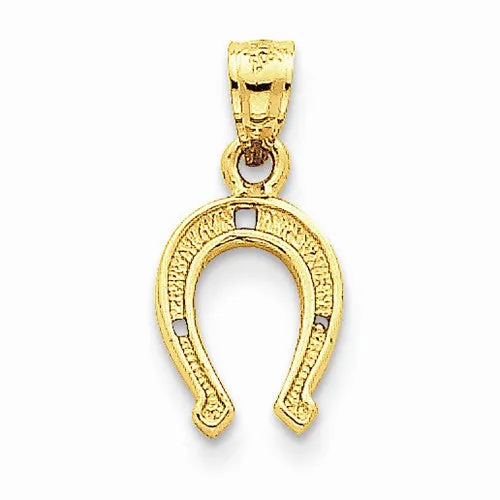 14k Gold Horse Shoe Pendant