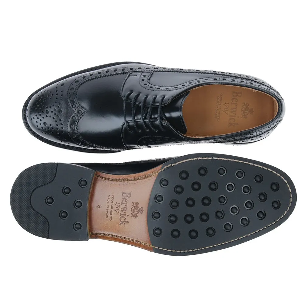 3681 - Black Polished Binder Derby Brogue