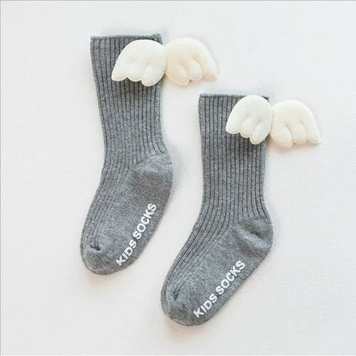 Baby Girls Soft Ruffle Angel Wing Cotton Socks Knee High Leg Warmers Socks