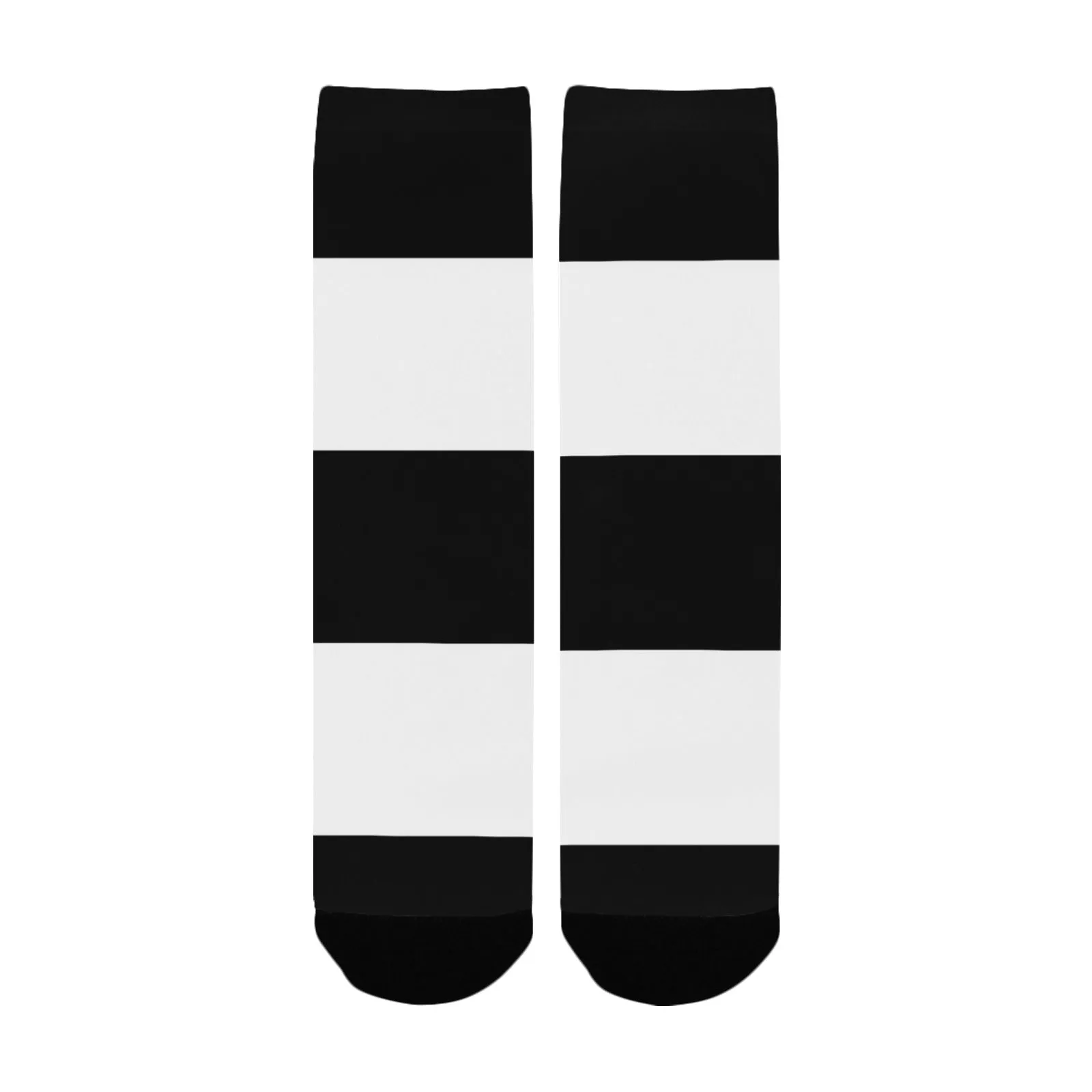 Black White Stripes Custom Socks for Women