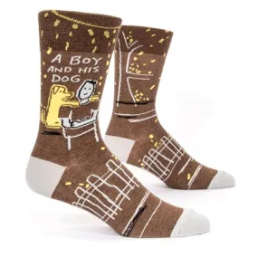 BLUE Q A BOY & HIS DOG MENS CREW SOCK