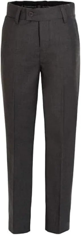 Boys Dress Pants Flat-Front Skinny fit Slacks - Poly Rayon Giovanni Uomo Charcoal 18
