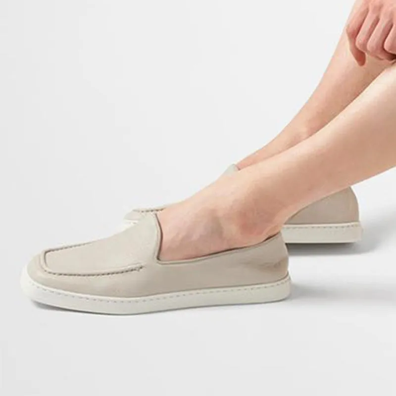 Casual Flats Loafers Calf Leather Comfy Shoes