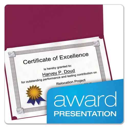 Certificate Holder, 11.25 X 8.75, Burgundy, 5/pack