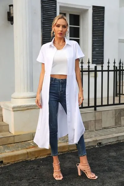 Classic Chic Waist Tie Shirt Dress