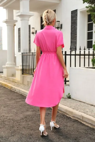 Classic Chic Waist Tie Shirt Dress