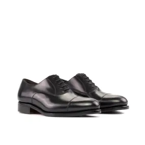 DapperFam Rafael in Black Men's Italian Leather Oxford