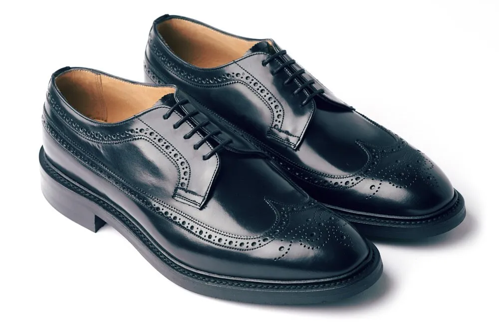 Dufferin - Black Polished - Rubber Sole