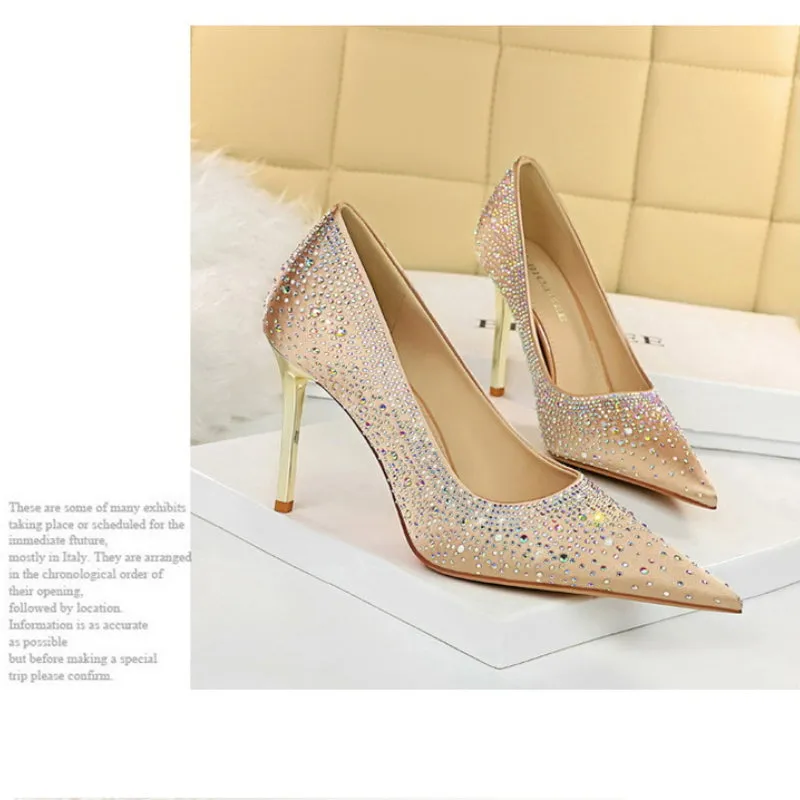 Exquisite Western-style Seductive Satin Diamond-Embellished Women's Party Shoe