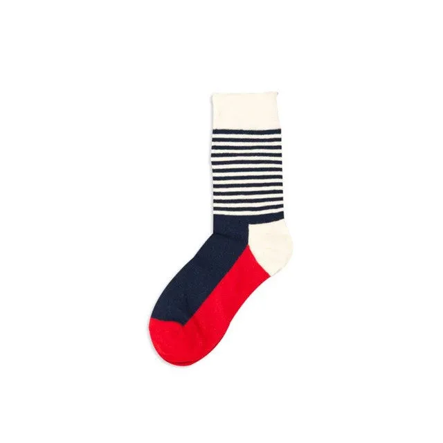 fashion women casual comfortable fringe combed cotton men happy socks college style New lm75