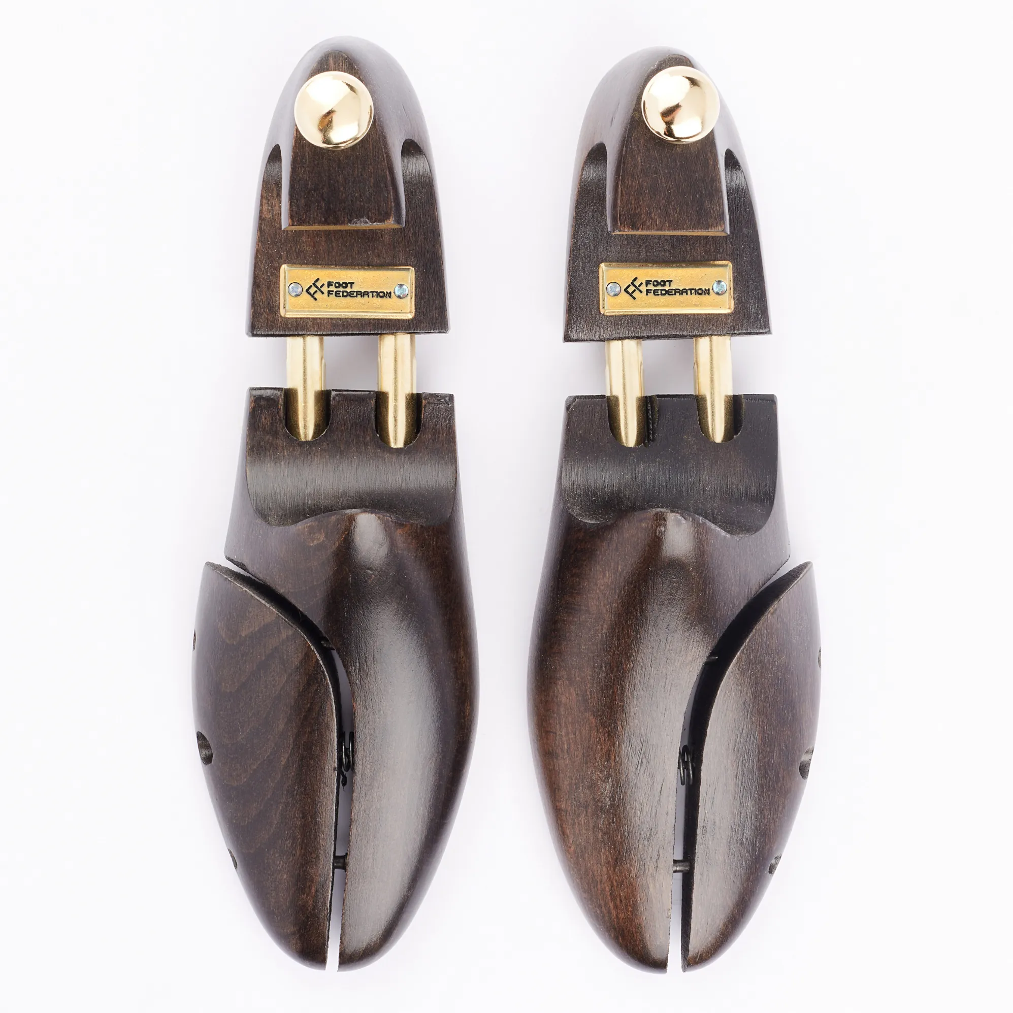 FOOT FEDERATION BLACK COLOR MEN'S WOODEN SHOE TREE WITH TWIN TUBES