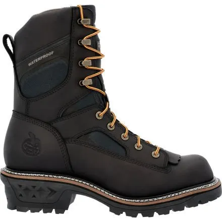 Georgia Boot Men's 9" LTX Logger Black Waterproof Work Boot
