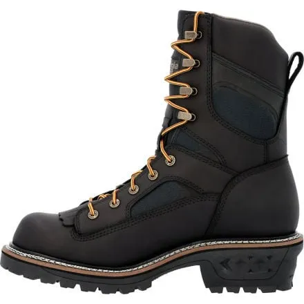 Georgia Boot Men's 9" LTX Logger Black Waterproof Work Boot