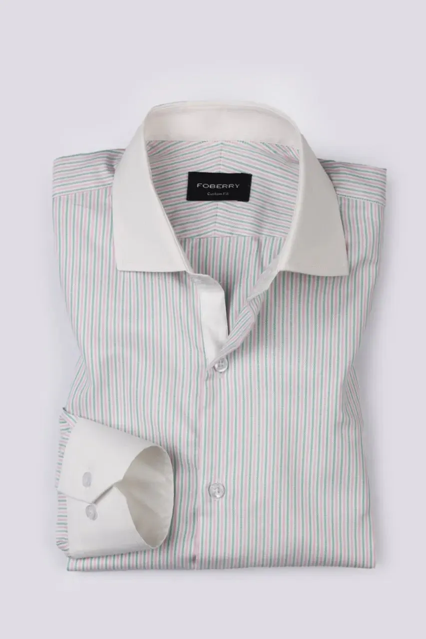Green Pink Balanced Stripes Shirt