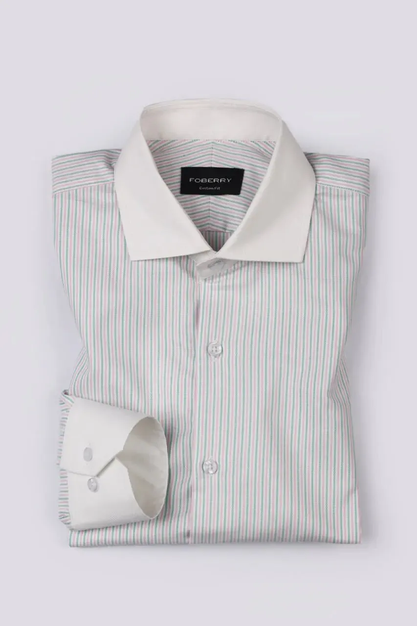 Green Pink Balanced Stripes Shirt