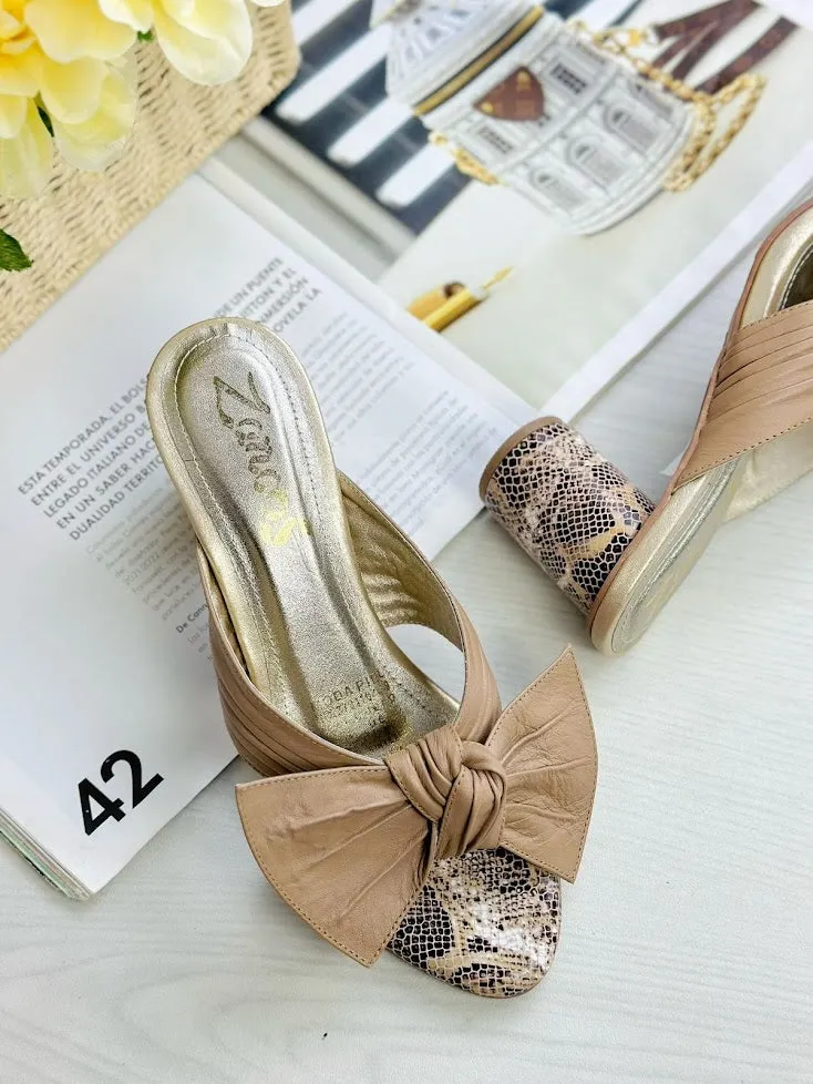Huge Bow Chocolatey Sandal