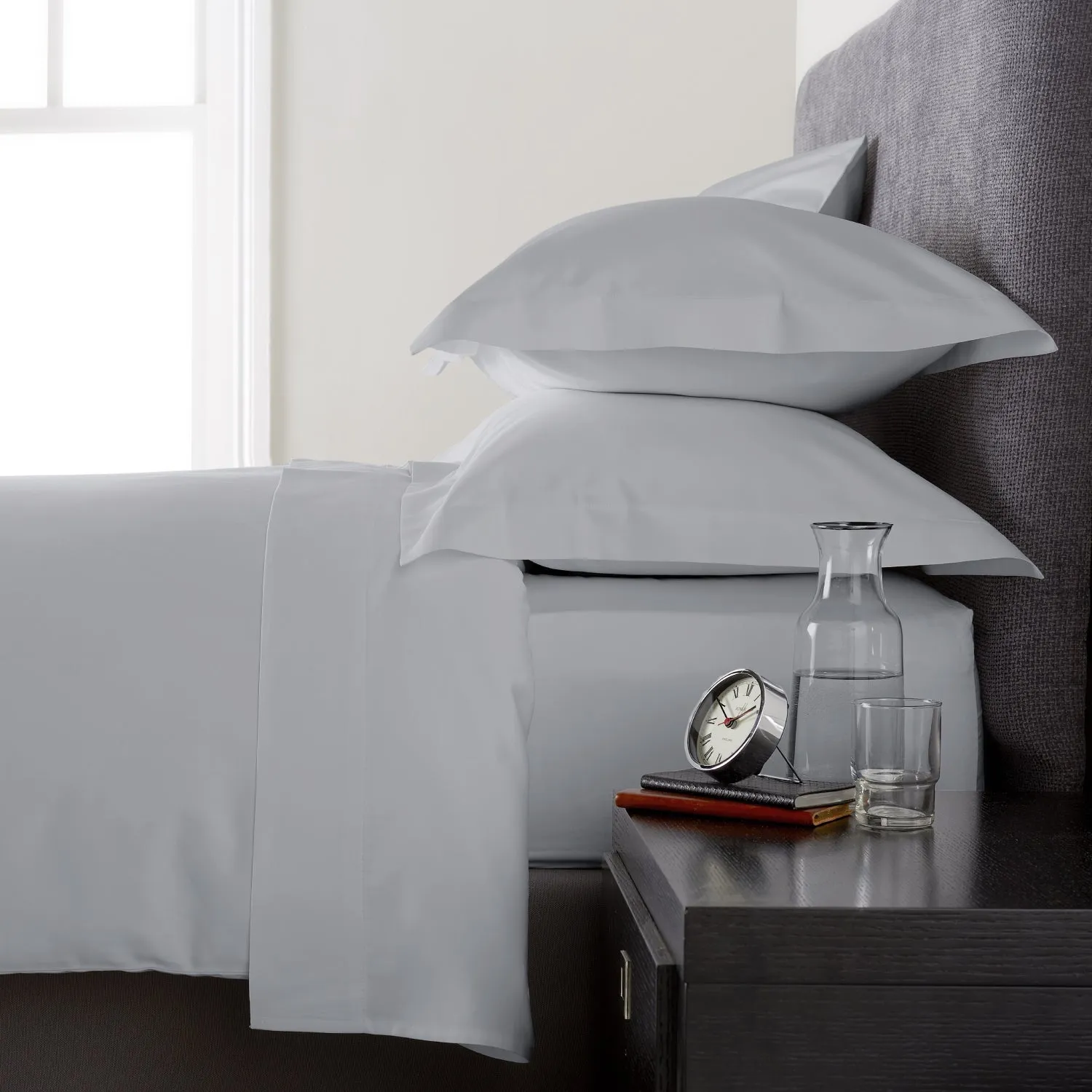 Ice Grey 600 Thread Count Sateen Soft Oxford Pillowcase x1