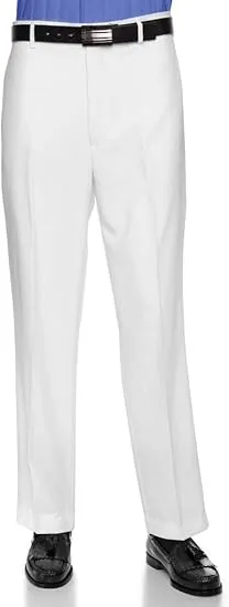 Men's Flat Front Dress Pant Modern Fit - Perfect for Every Day! - White