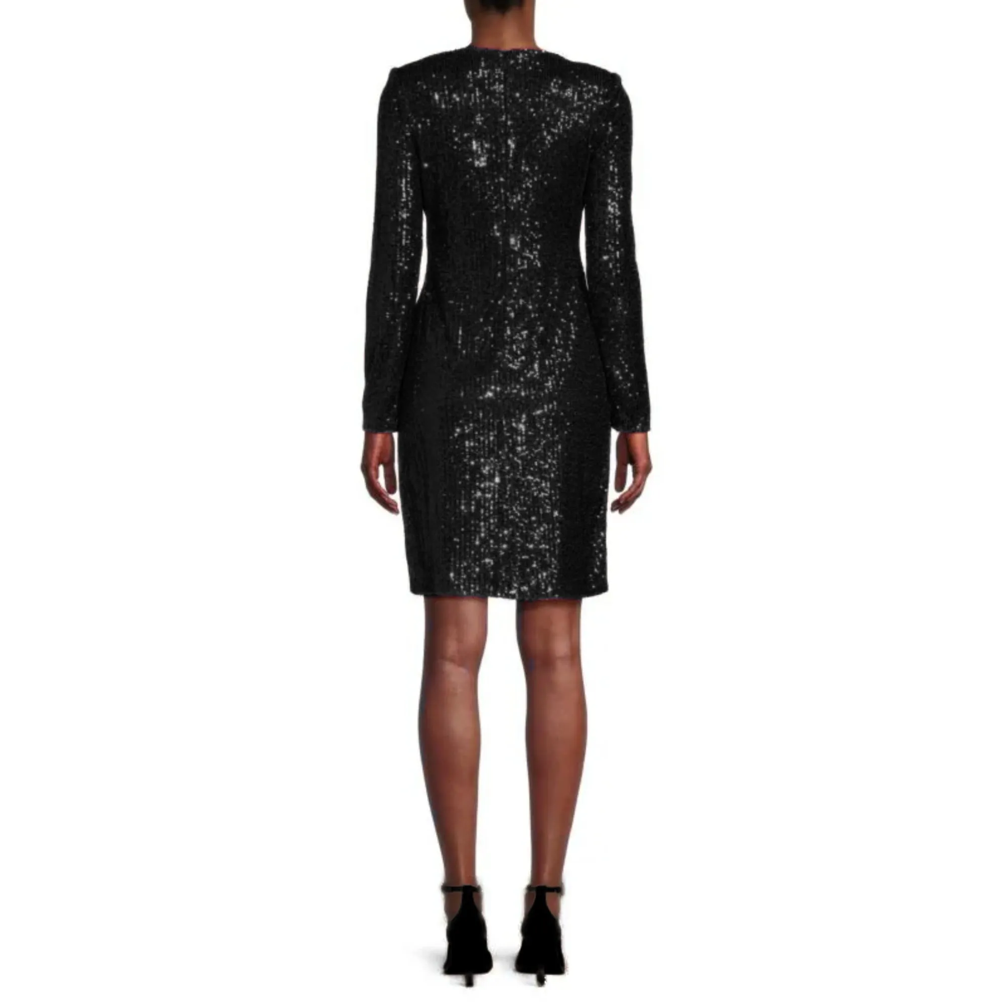 Nanette Lepore Women's V-Neck Long Sleeve Sequin Mini Dress