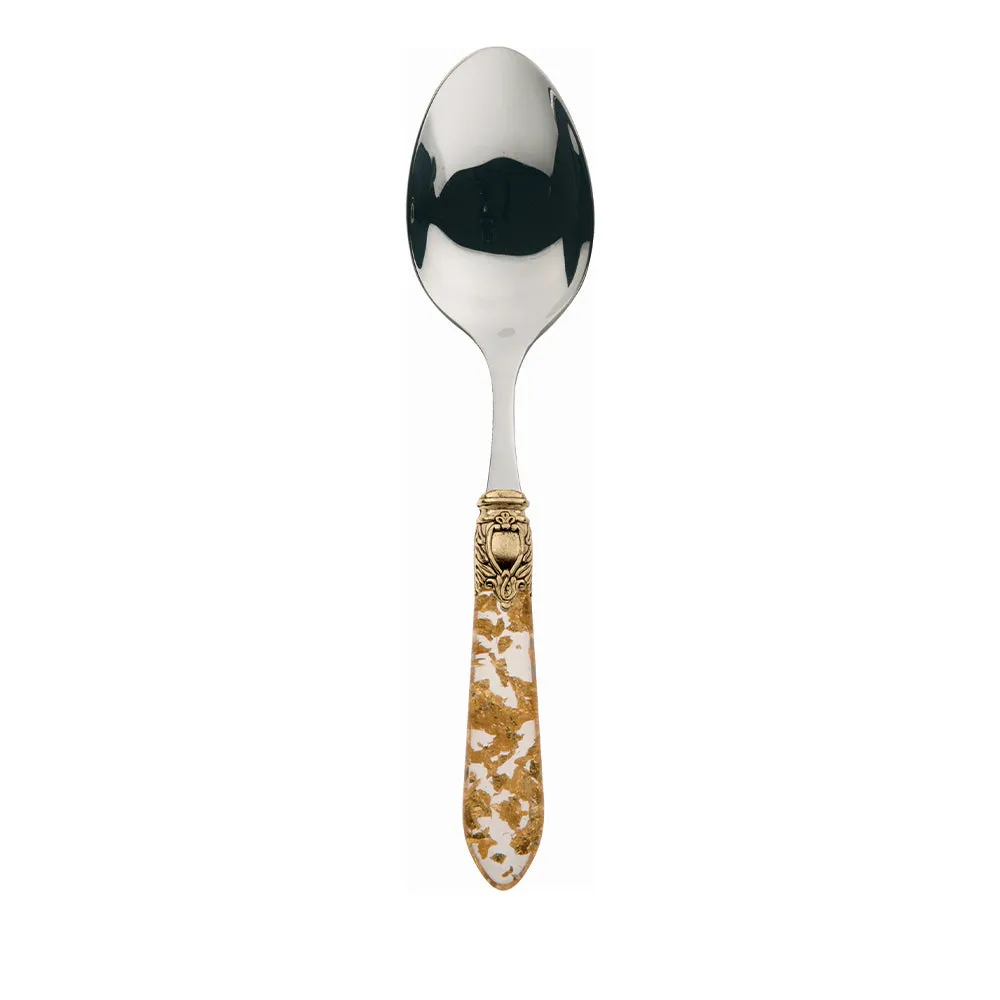 OXFORD ANTIQUE GOLD RING VEGETABLE AND MEAT SERVING SPOON