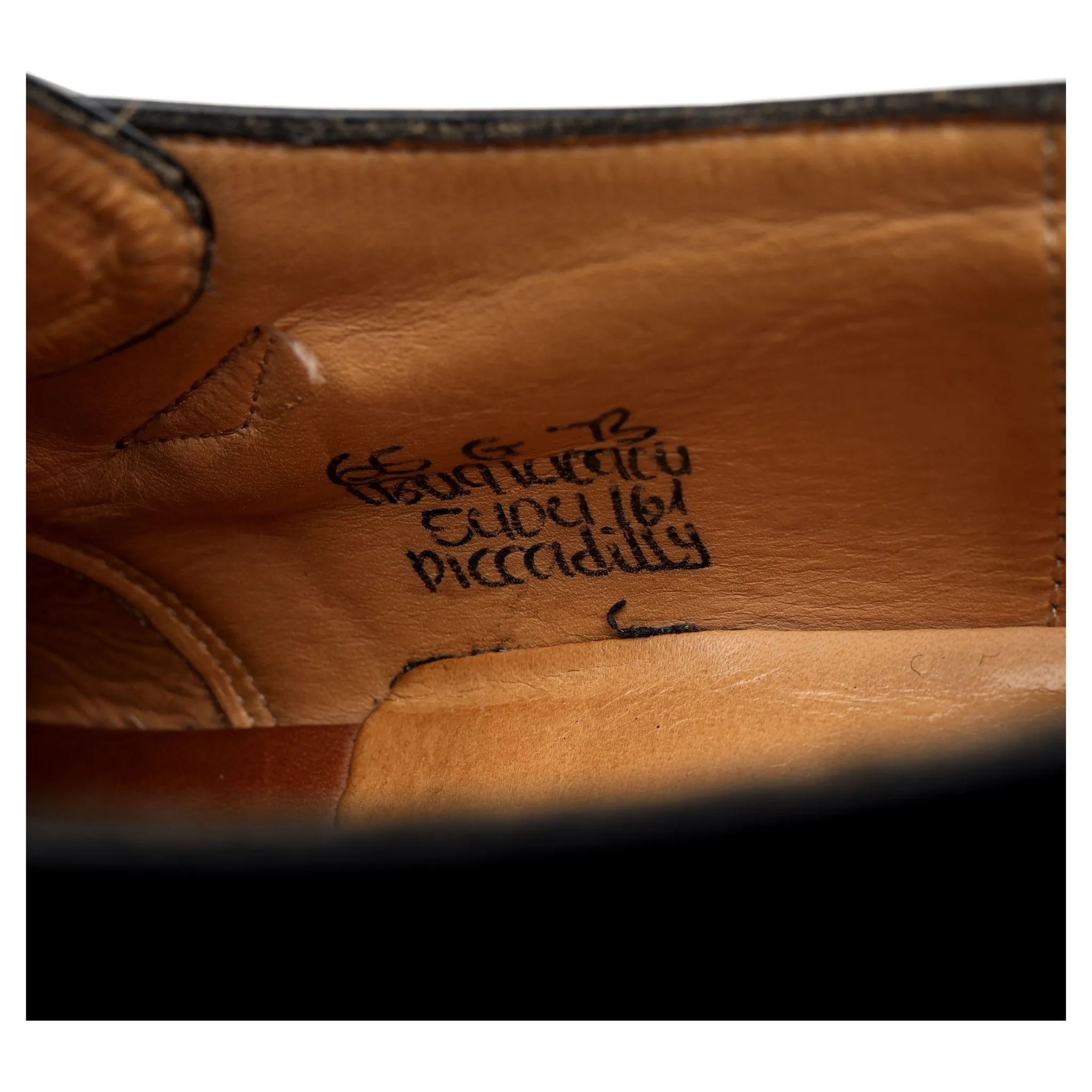 'Piccadilly' Black Leather Monk Strap UK 6.5 G