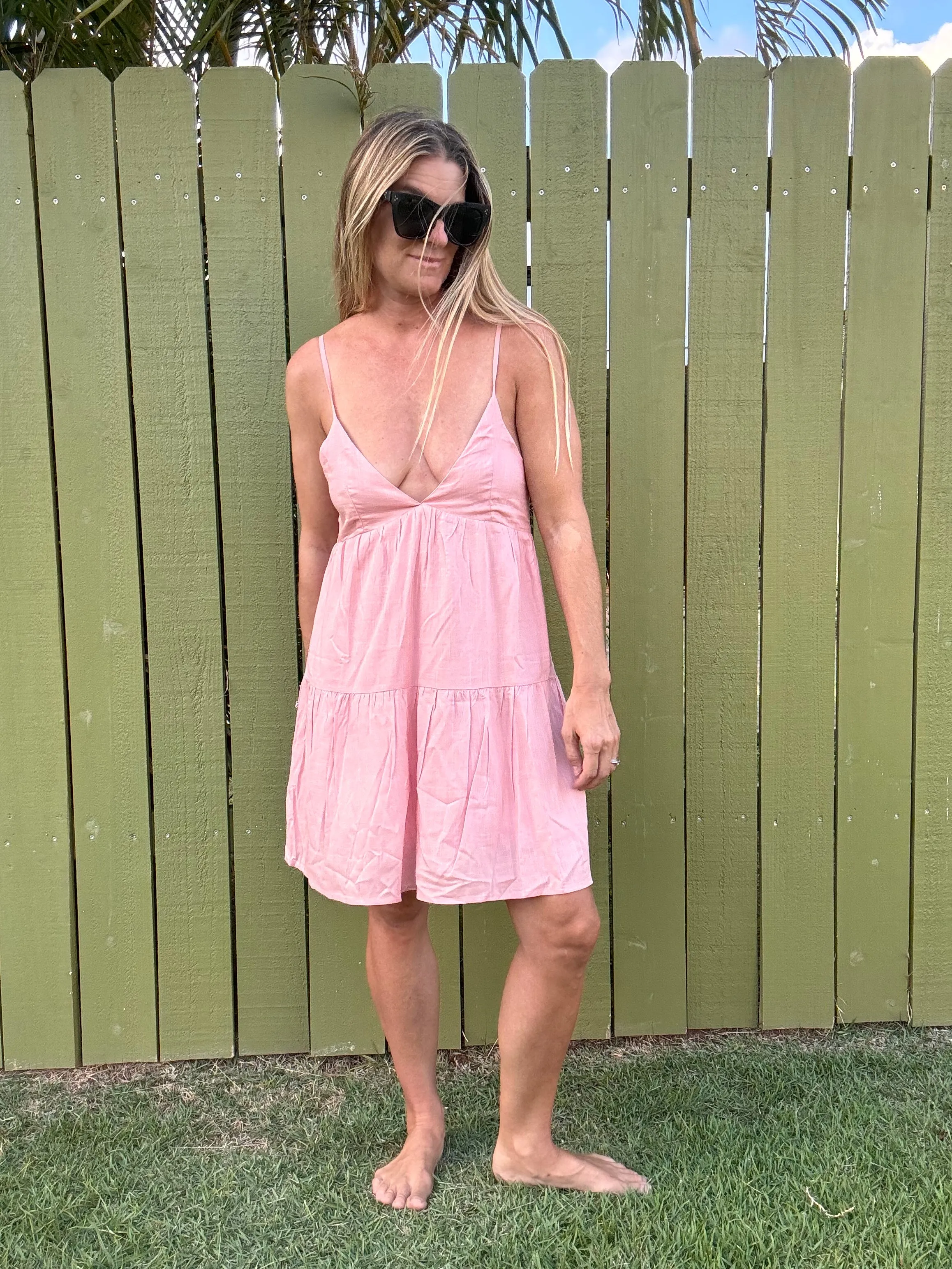 RHTYHM Classic Tiered Mini Dress - Rose