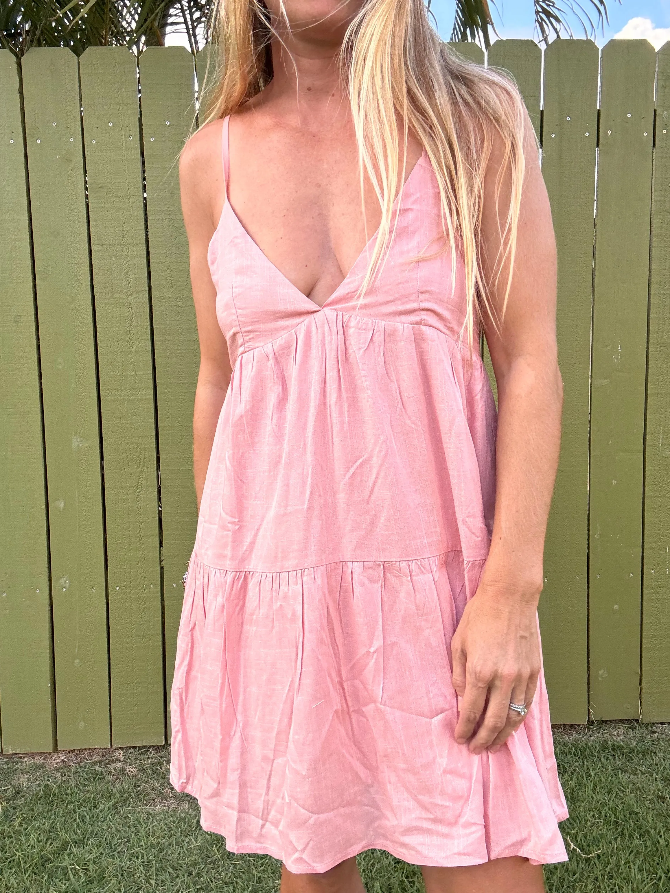 RHTYHM Classic Tiered Mini Dress - Rose