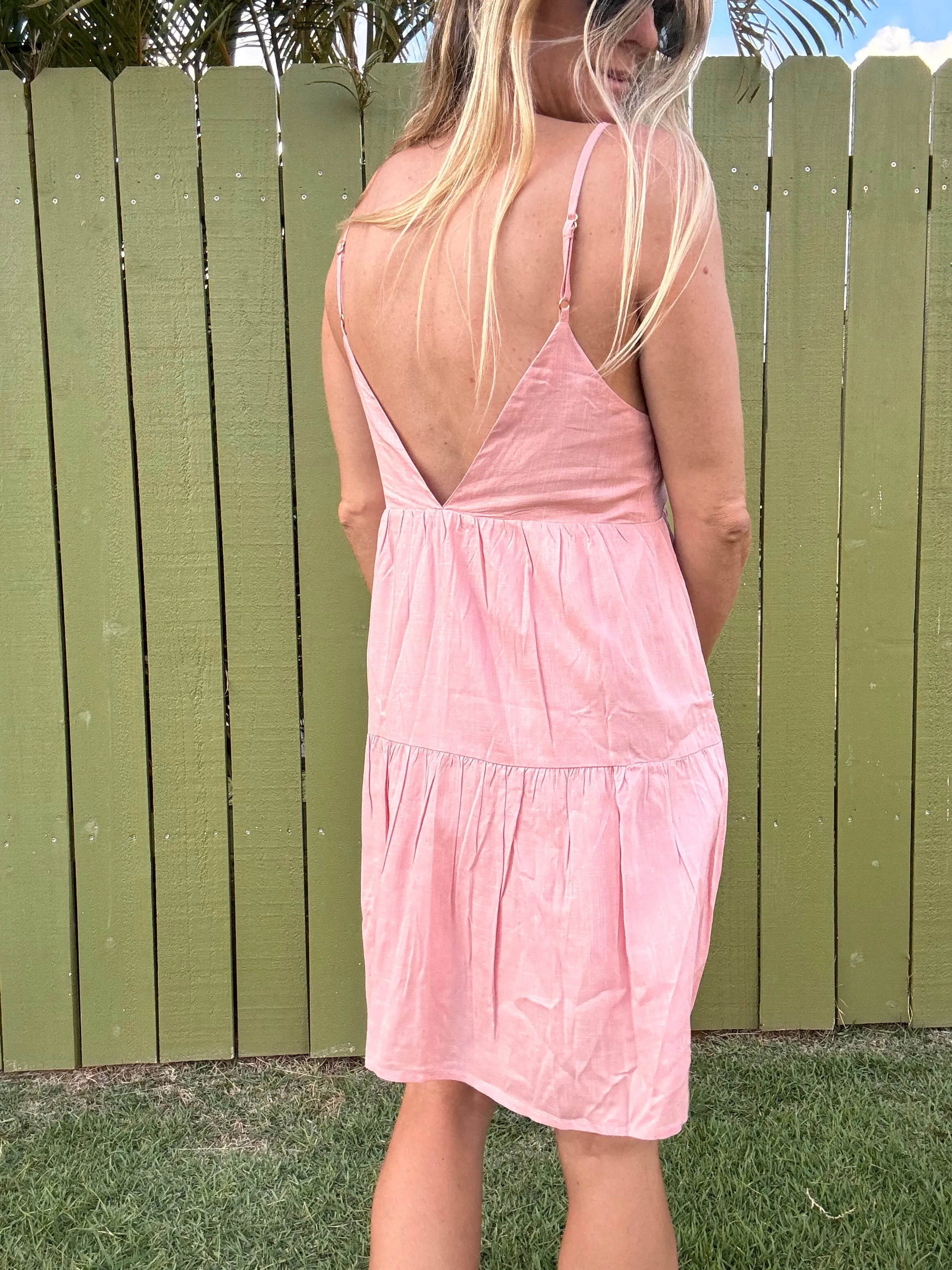 RHTYHM Classic Tiered Mini Dress - Rose