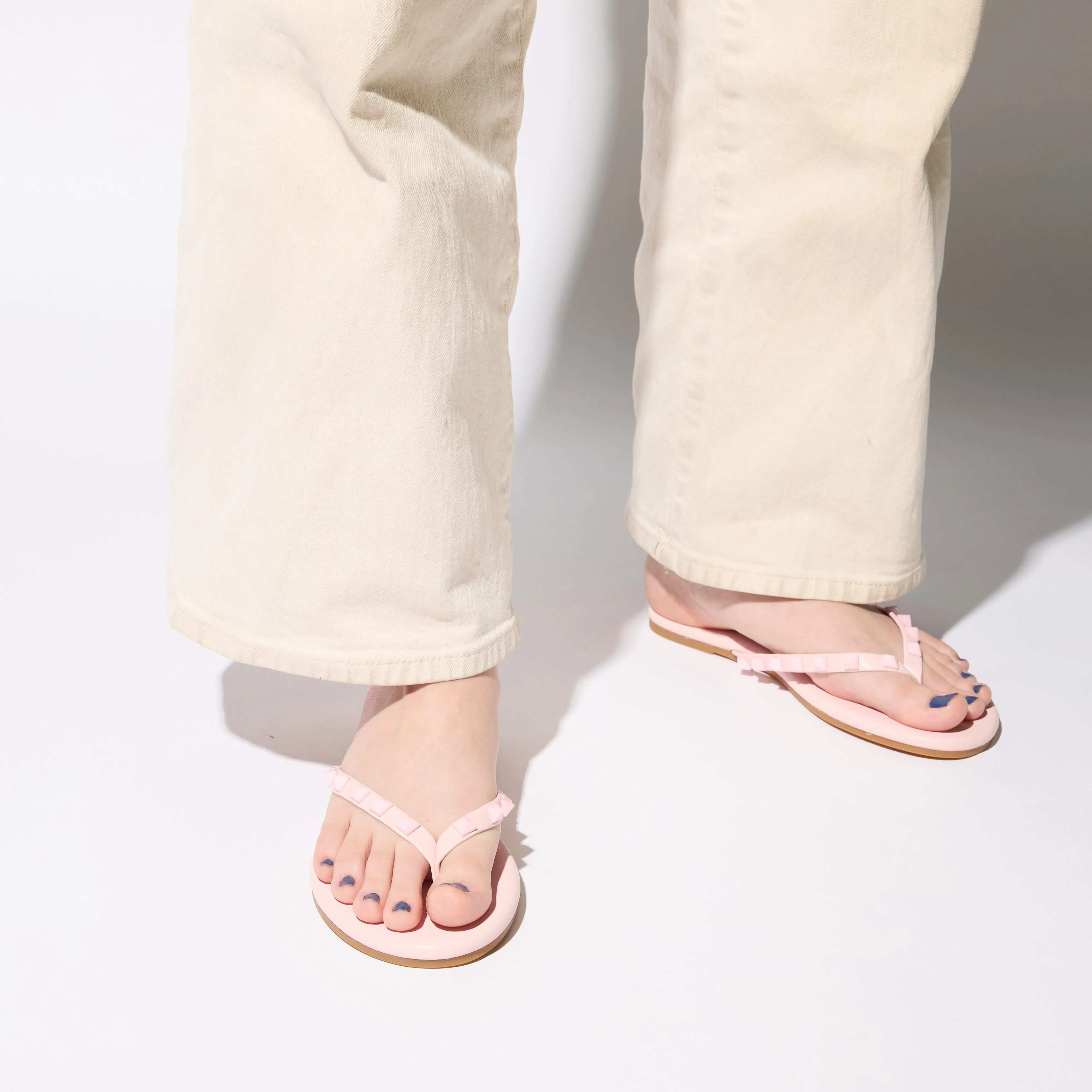Rivington Stud Flip Flop in Ballet Pink