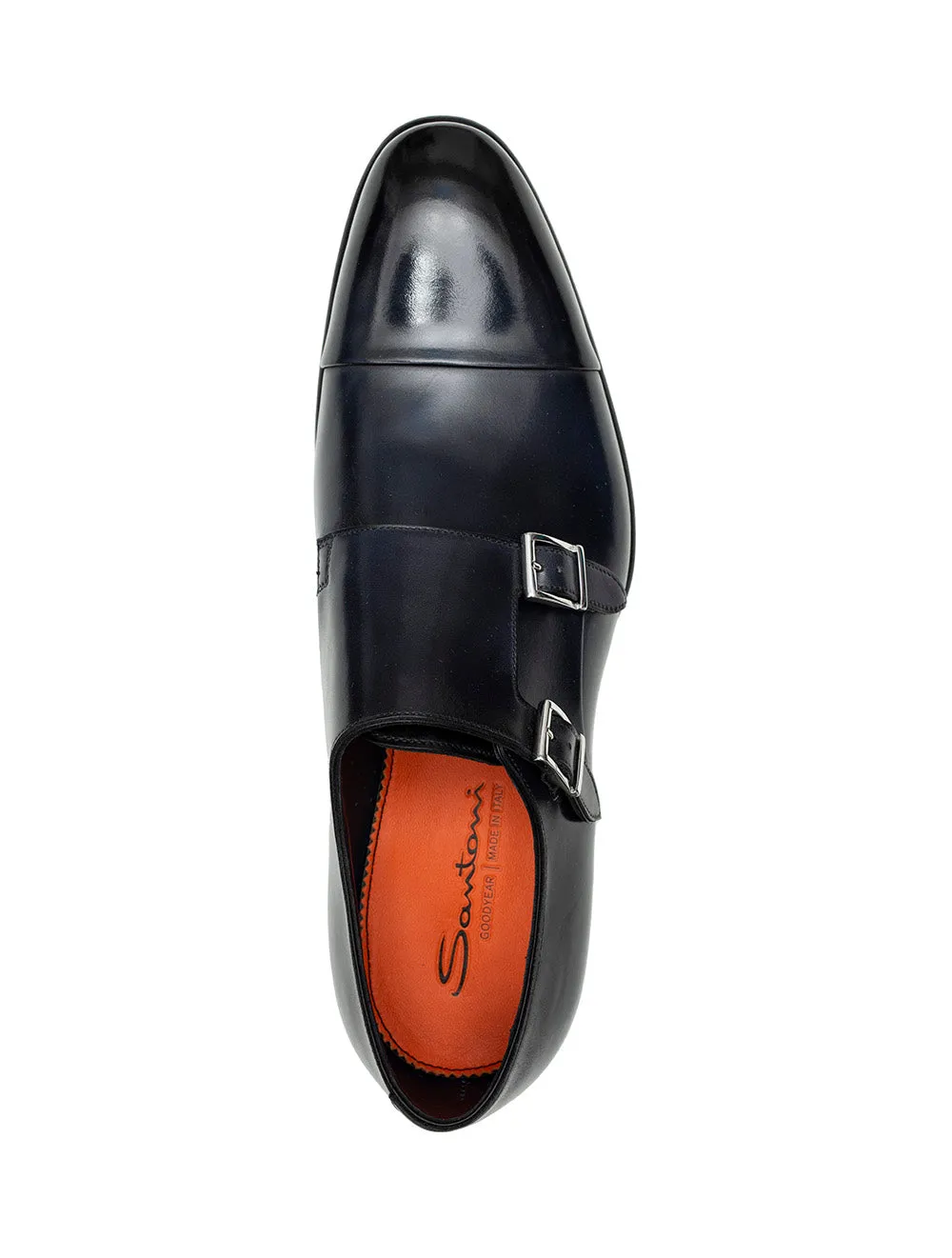 SANTONI Double Monk Shoe Navy