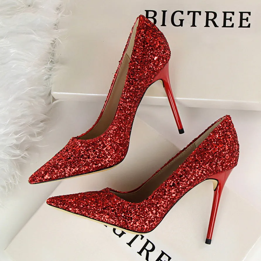 Sexy Sequin High Heel Party Shoes