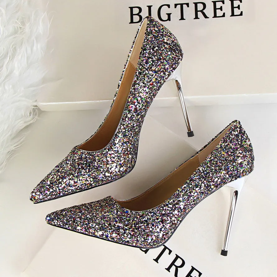 Sexy Sequin High Heel Party Shoes