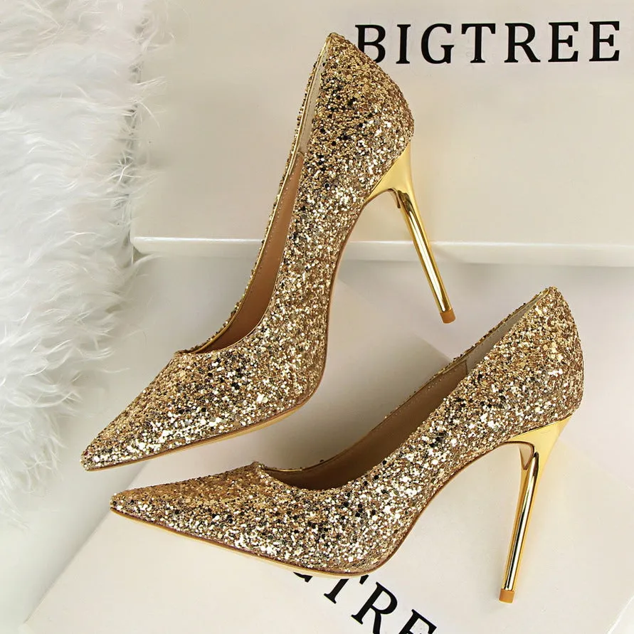 Sexy Sequin High Heel Party Shoes