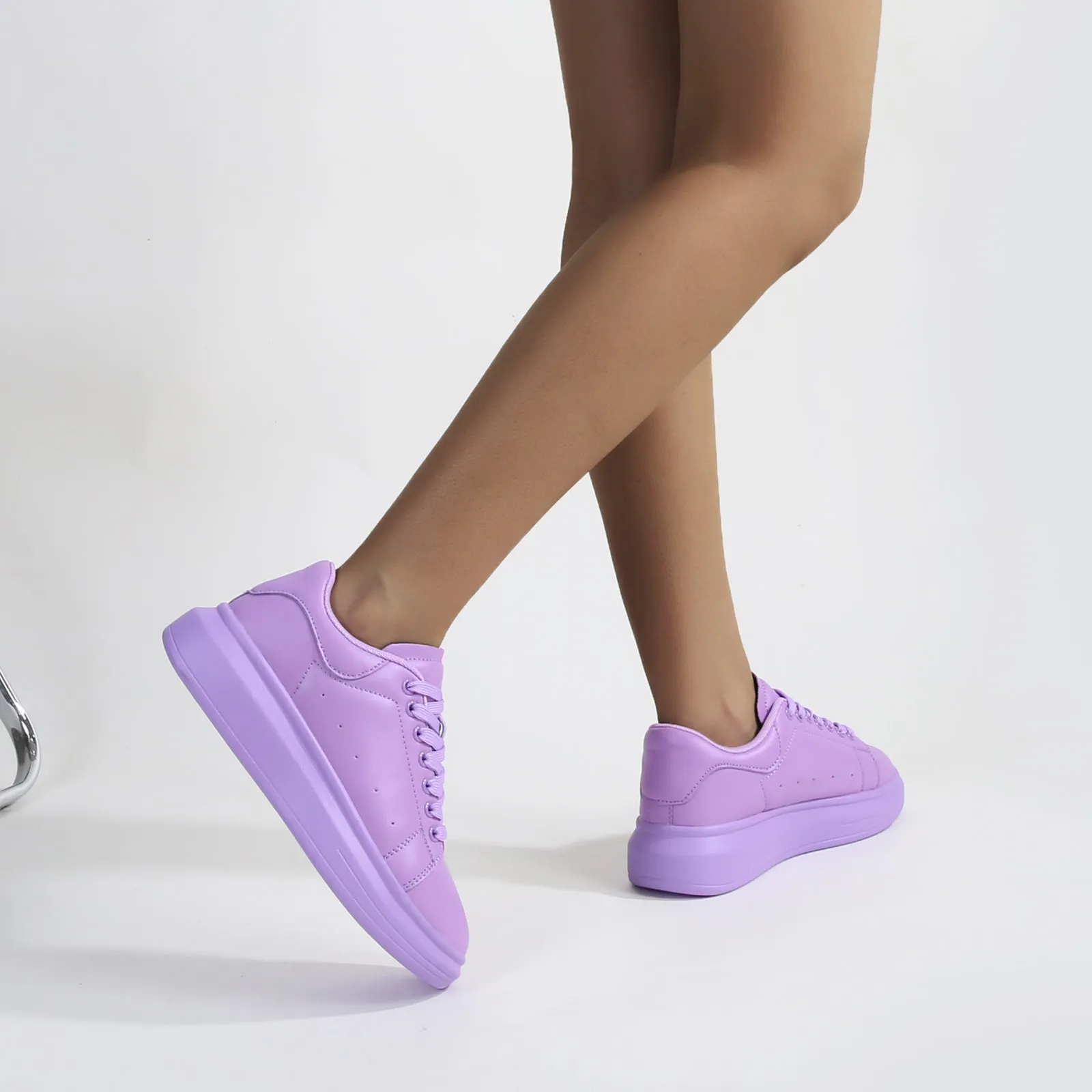 Simplicity Pure Color Platform Sneaker