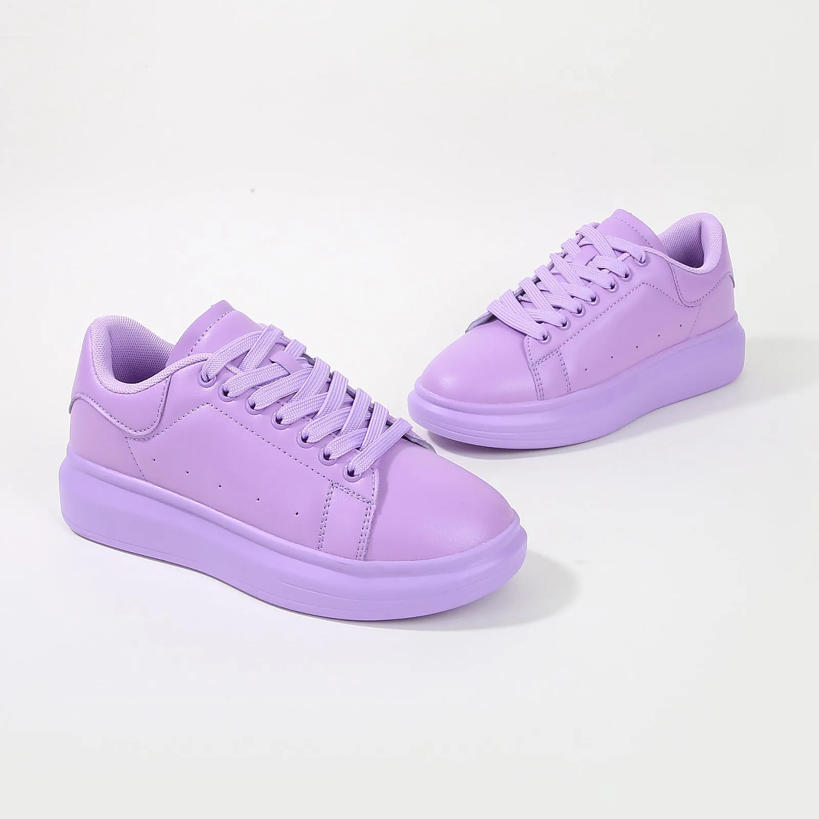 Simplicity Pure Color Platform Sneaker