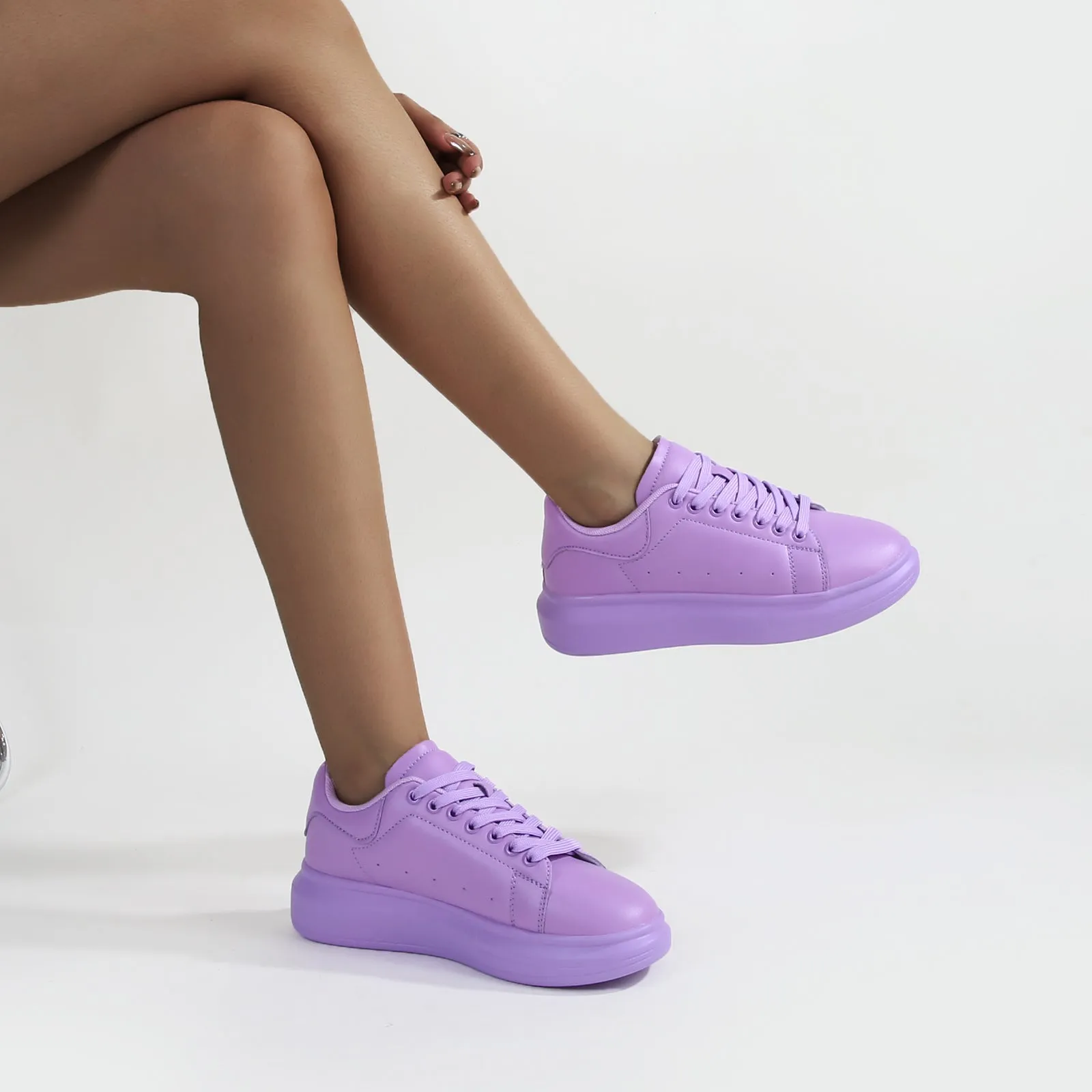 Simplicity Pure Color Platform Sneaker