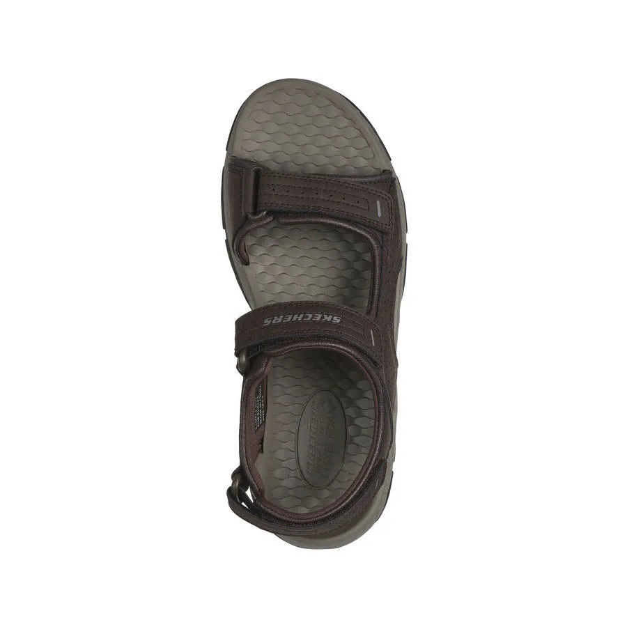 SKECHERS GARO TWO STRAP CLOSURE SANDAL CHOCOLATE - MENS