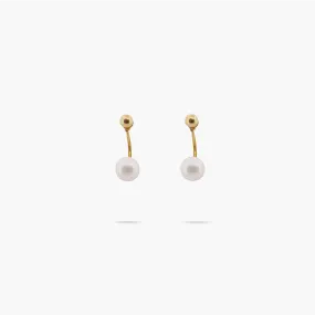 Small Curved Freshwater Pearl Drop Earrings