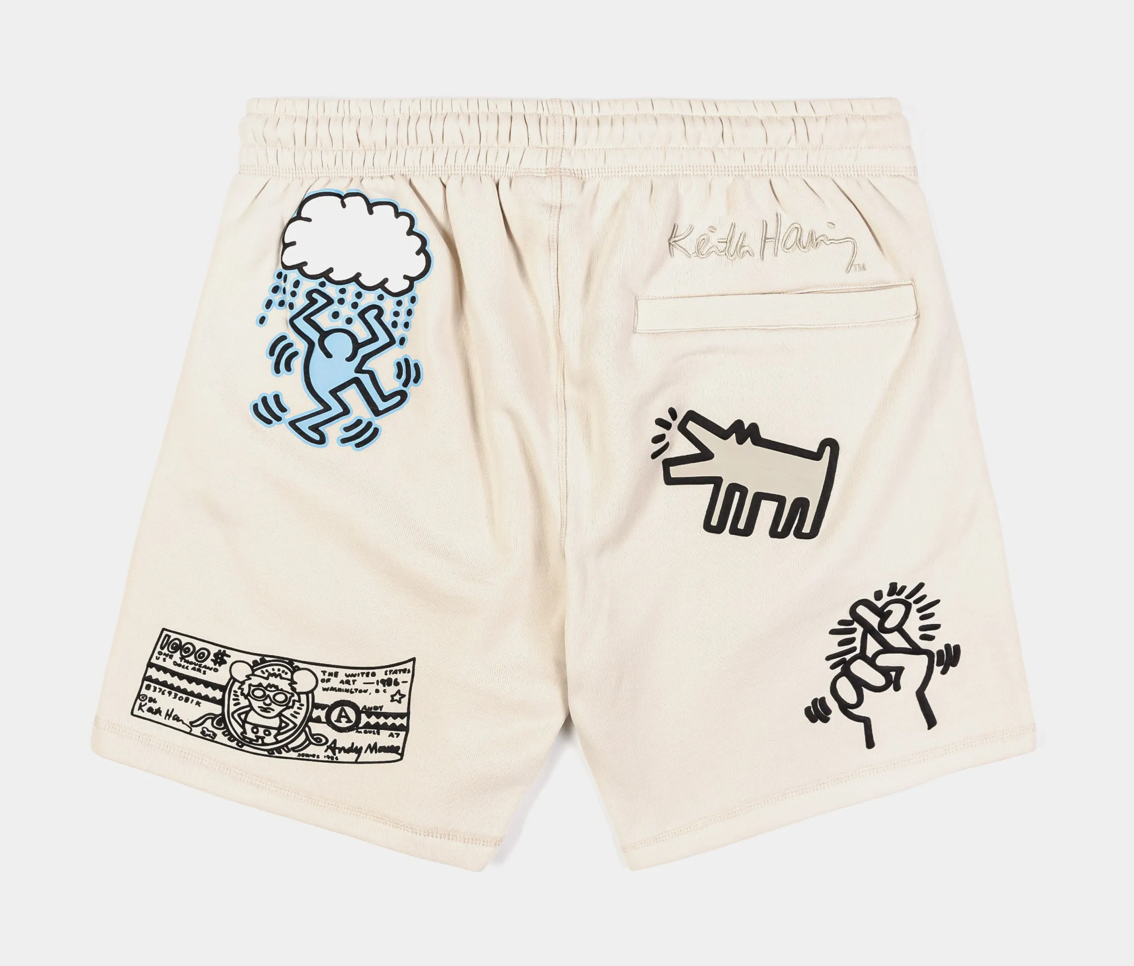 SP x Keith Haring Art Fleece Mens Shorts (Beige/Blue)