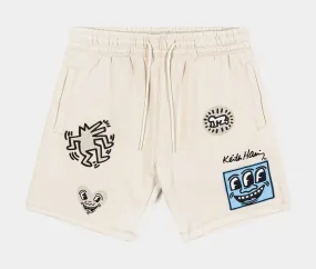 SP x Keith Haring Art Fleece Mens Shorts (Beige/Blue)
