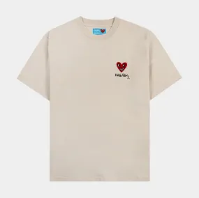 SP x Keith Haring Heart Graphic Mens Short Sleeve Shirt (Tan)