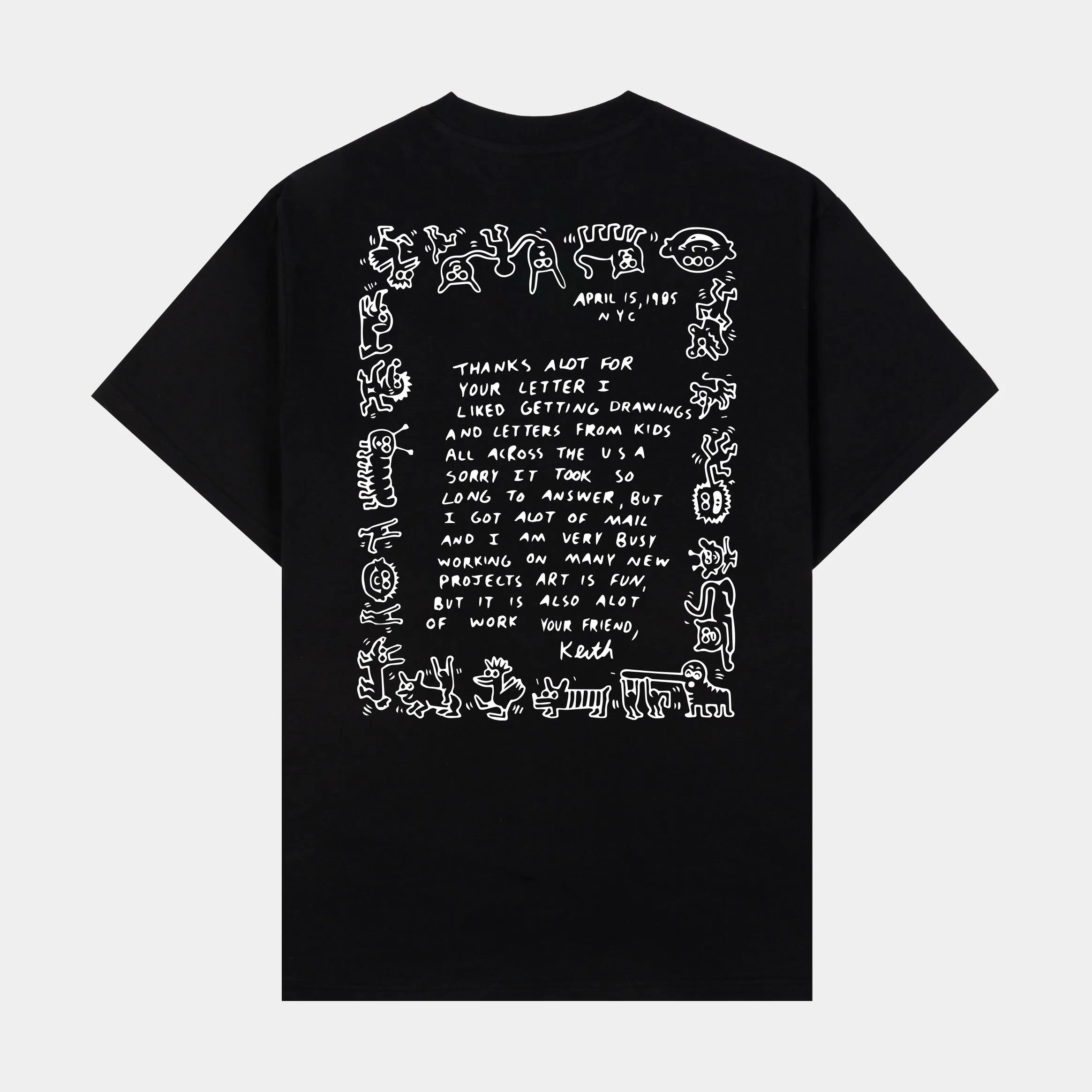 SP x Keith Haring Letter Mens Short Sleeve Shirt (Black/White)
