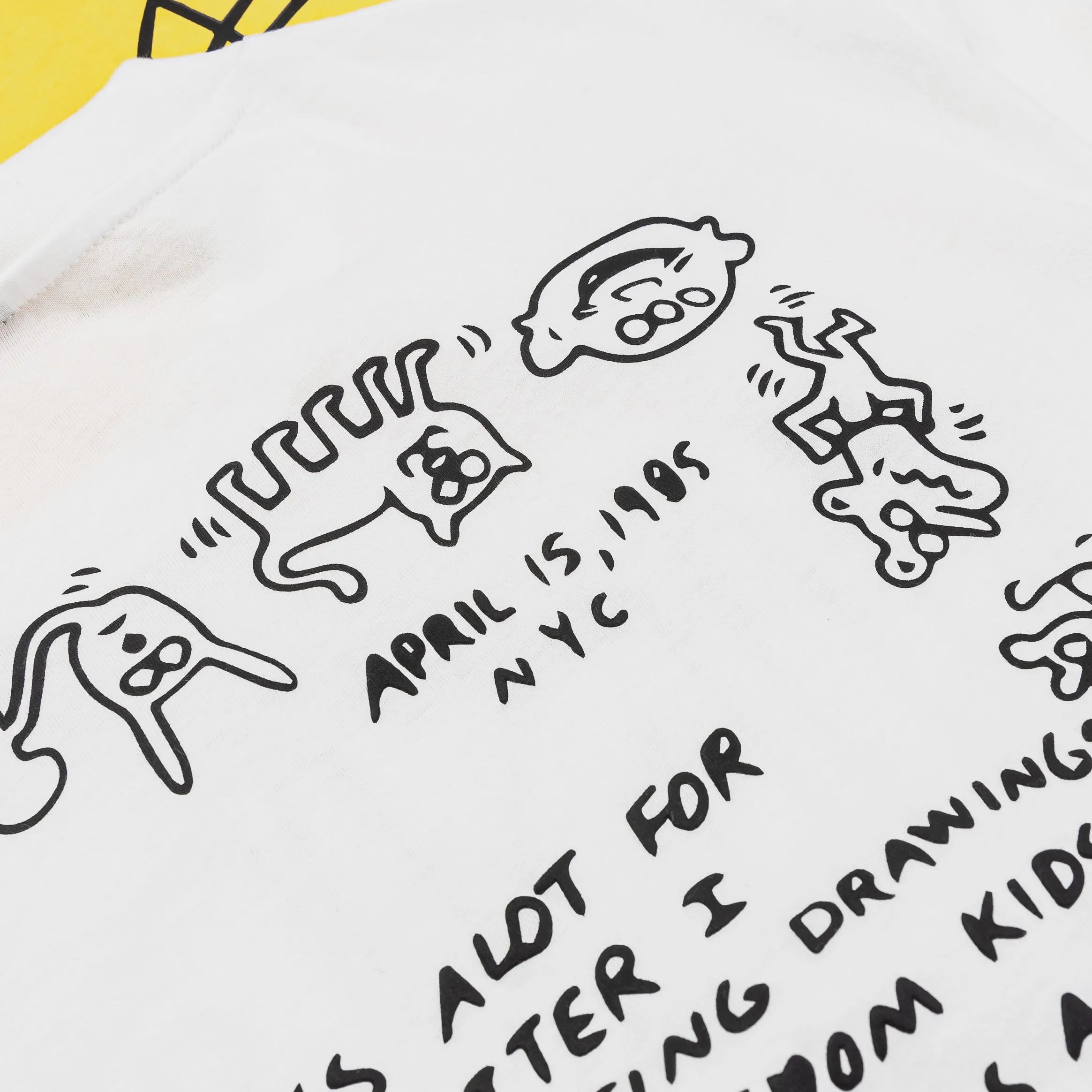 SP x Keith Haring Letter Mens Short Sleeve Shirt (White/Yellow)