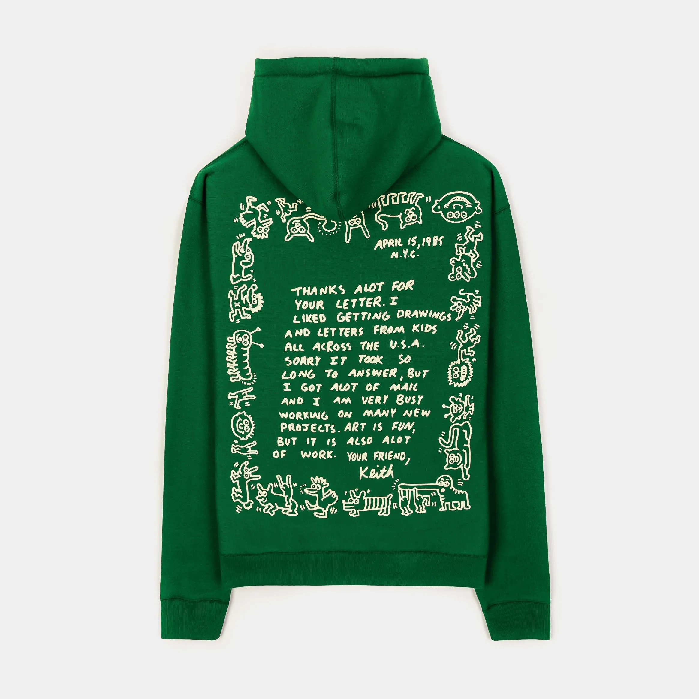 SP x Keith Haring The Book Mens Hoodie (Green/Yellow)