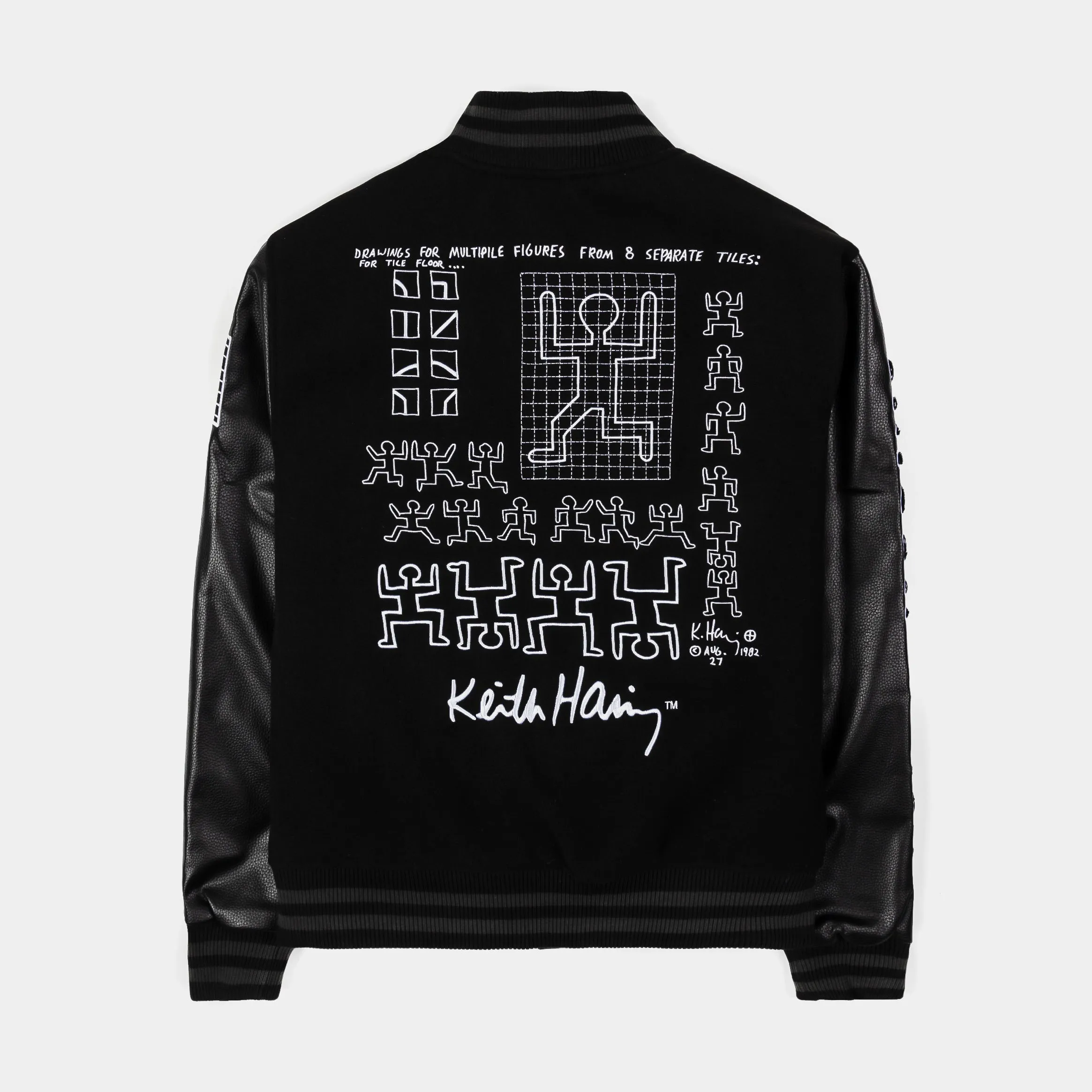 SP x Keith Haring The Heart Varsity Mens Jacket (Black/White)