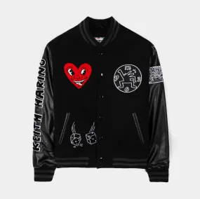 SP x Keith Haring The Heart Varsity Mens Jacket (Black/White)