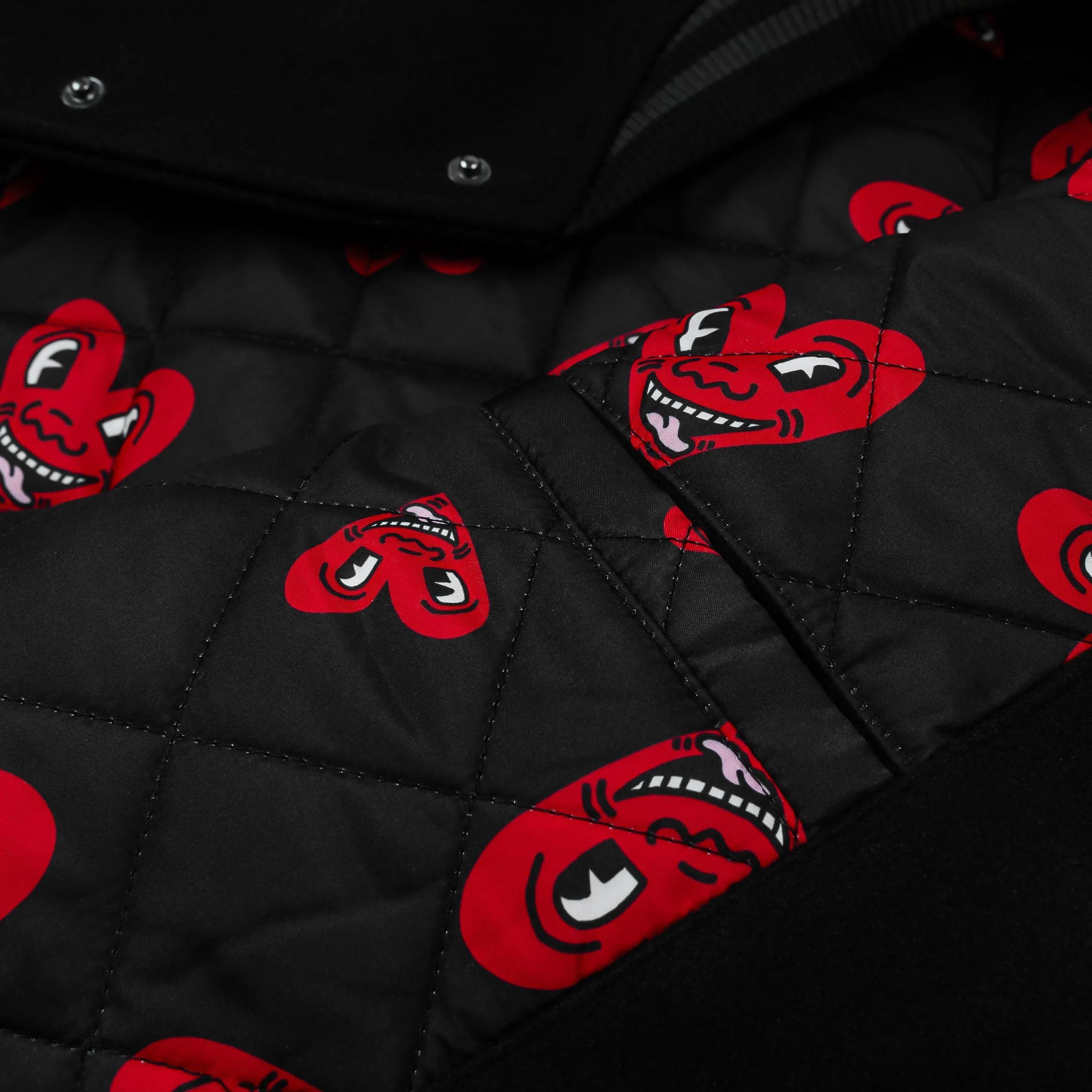SP x Keith Haring The Heart Varsity Mens Jacket (Black/White)