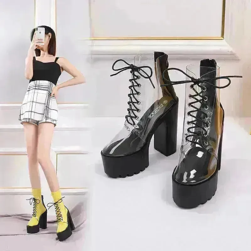 Super High Heel Platform Women's Shoes Waterproof boot