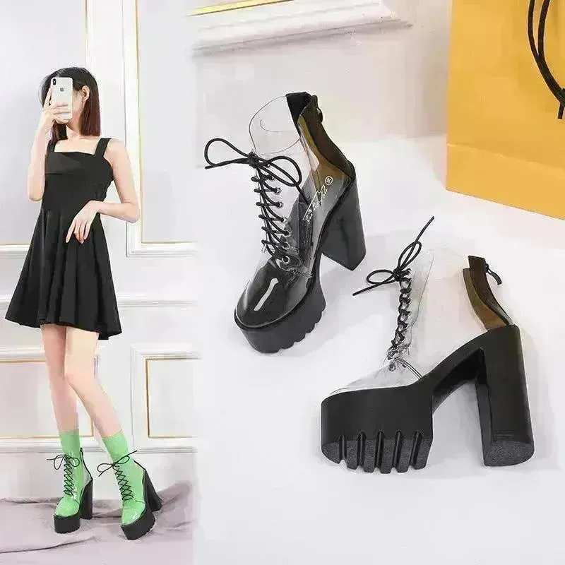 Super High Heel Platform Women's Shoes Waterproof boot