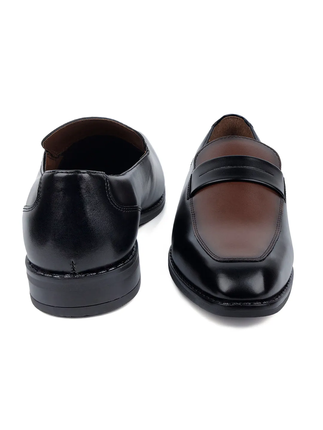 Tan and Black Dual Shade Moccasins Slipons for Men